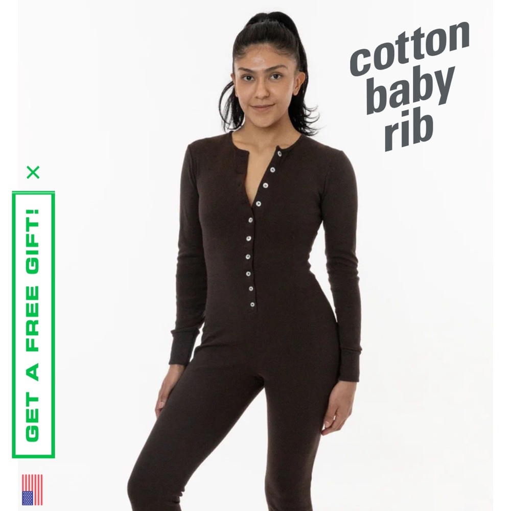 Poly Cotton Rib Henley Onesie